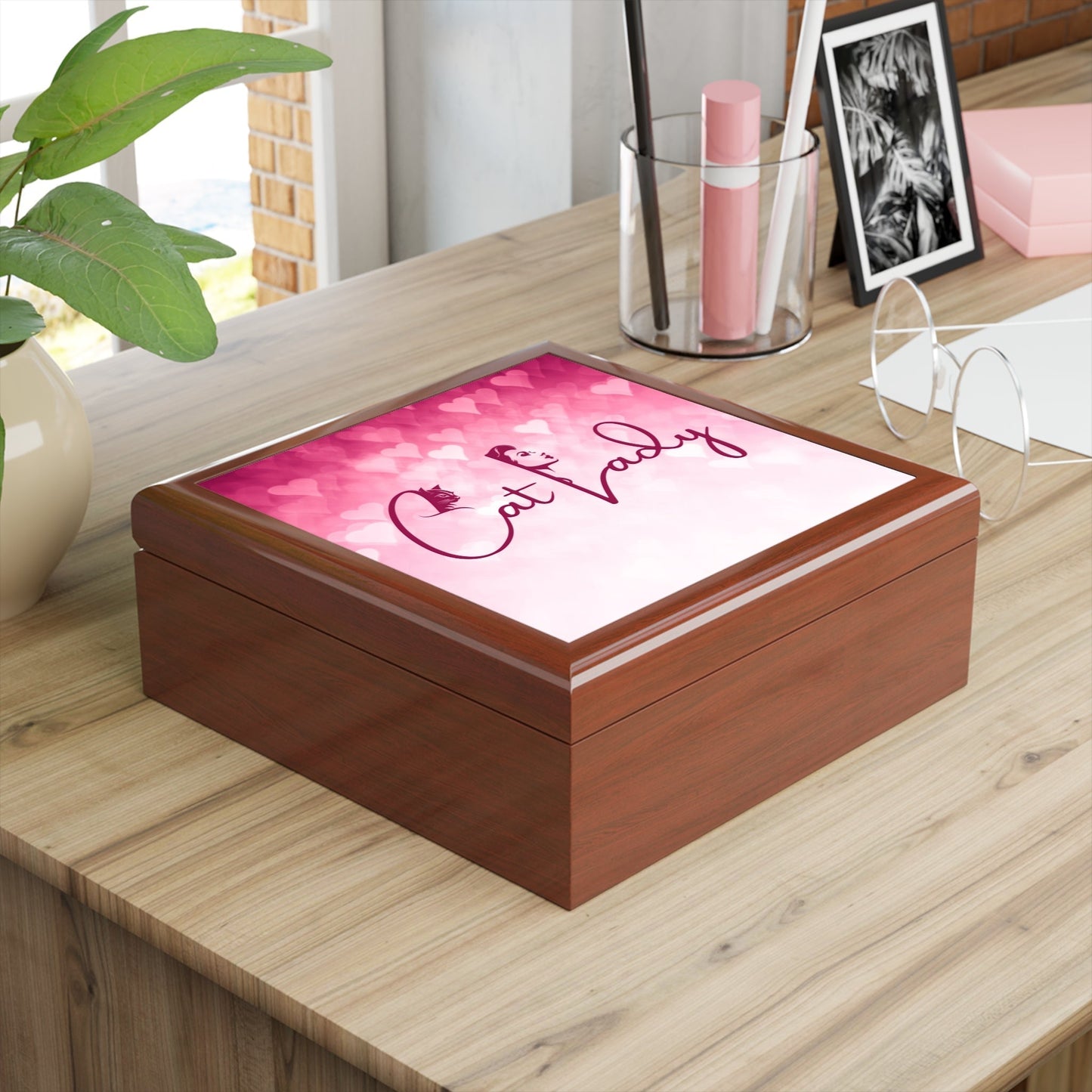 Cat Lady Hearts Jewelry Box - Perfect Gift for Cat Lovers