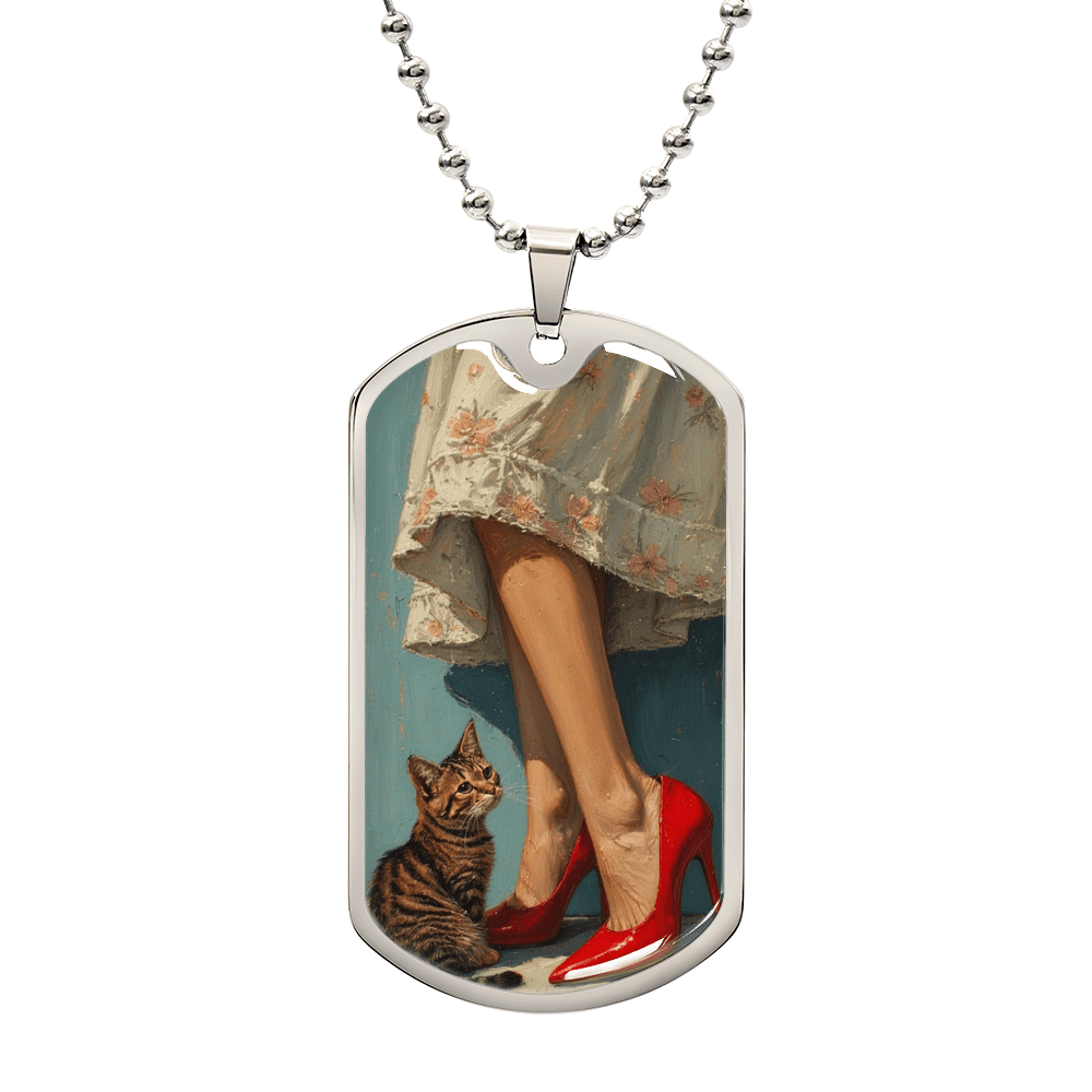 Cat Lady in Red Necklace