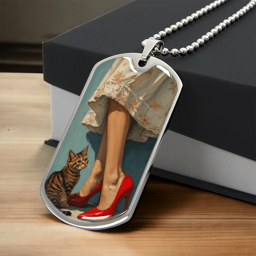 Cat Lady in Red Necklace