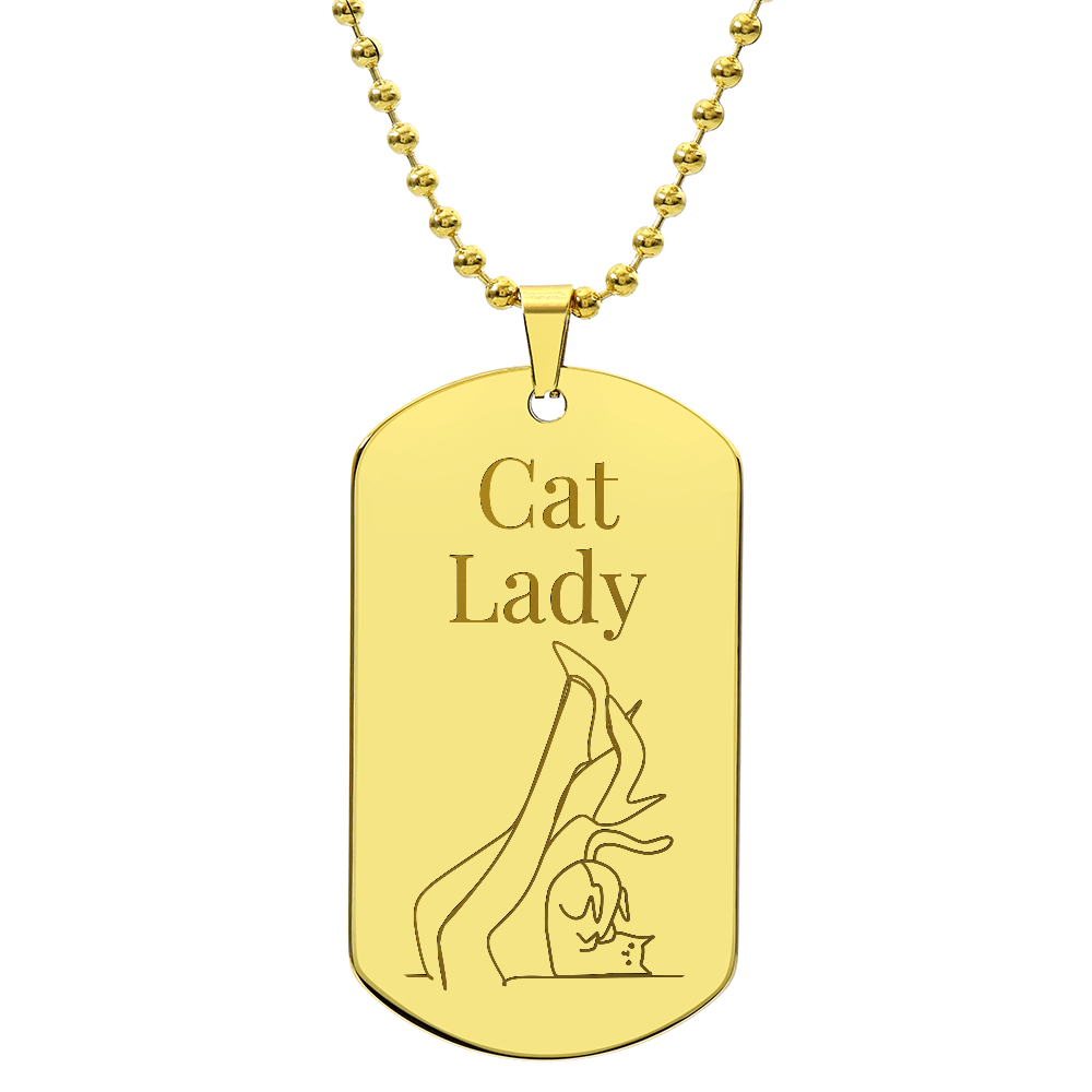Cat Lady Legs Engraved Necklace