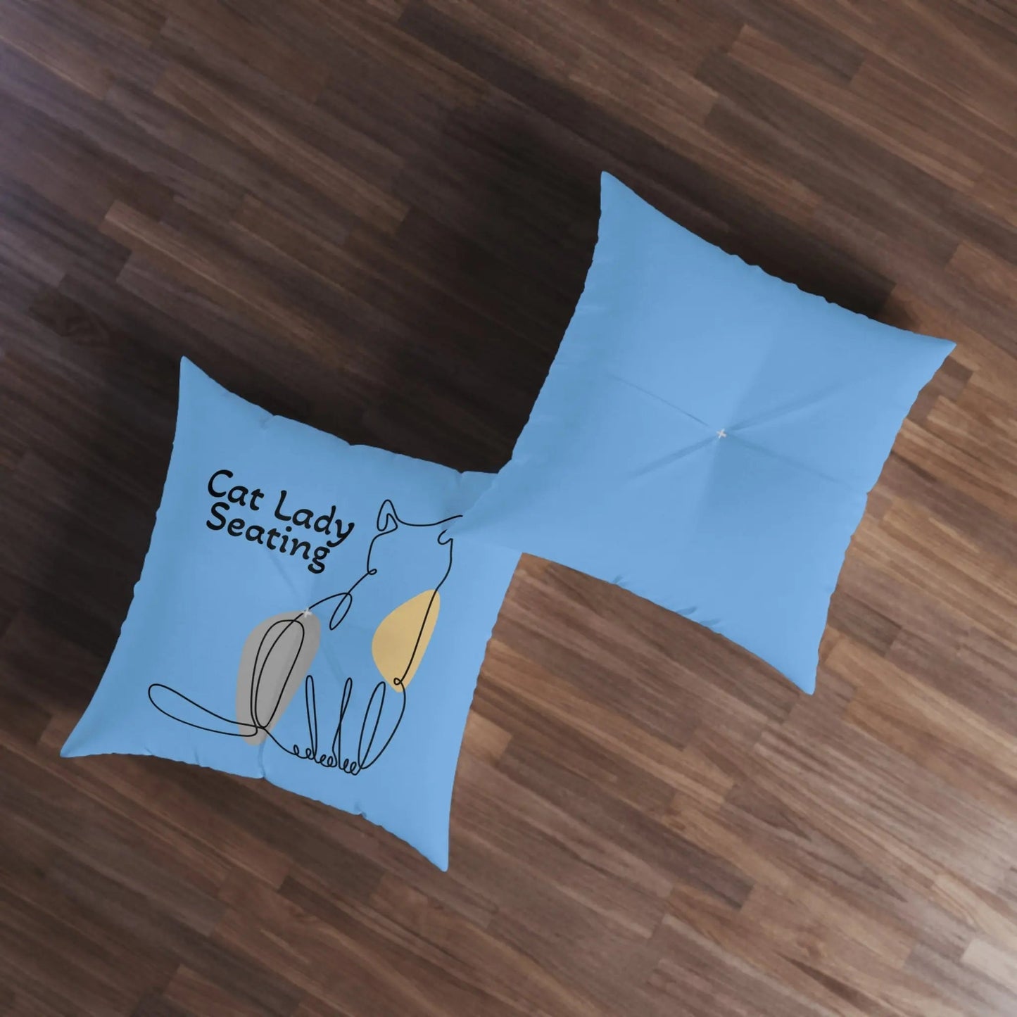 Cat Lady Seating Tufted Floor Pillow, Square