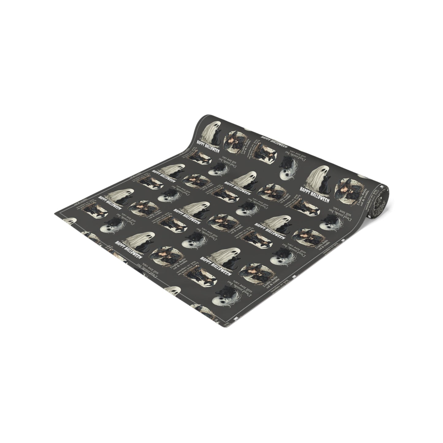 Cat Themed Halloween Table Runner for Festive Decoration