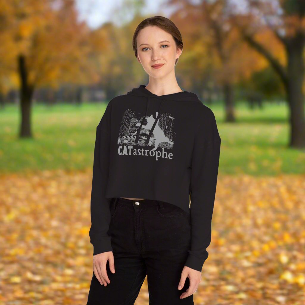 CATastrophe Women's Cropped Hooded Sweatshirt
