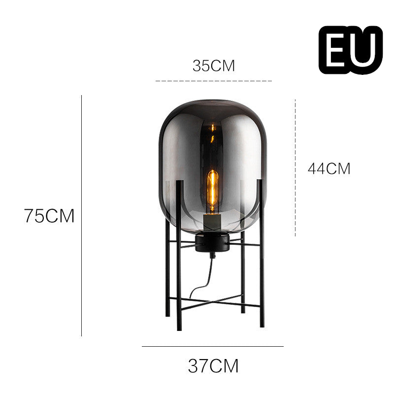 Modern Scandinavian Industrial Style Glass Tetrapod Table Lamp
