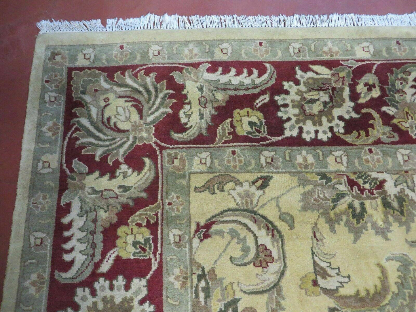 9' X 12' Vintage Handmade India Oriental Jaipur Quality Tea Wash Hand Knotted