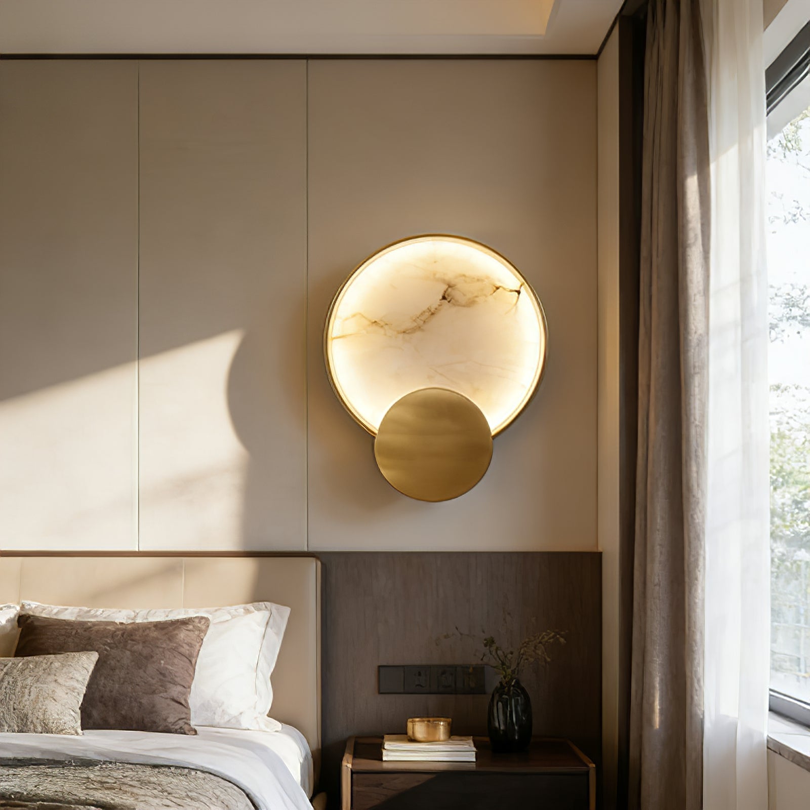 Celestial Jupiter Natural Alabaster Wall Sconce