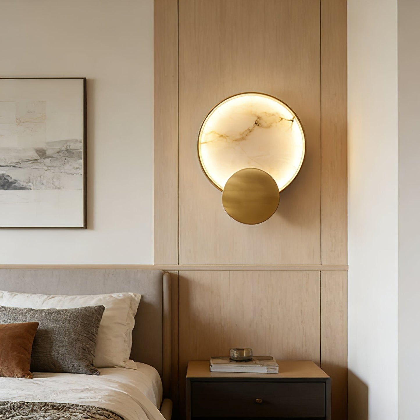 Celestial Jupiter Natural Alabaster Wall Sconce