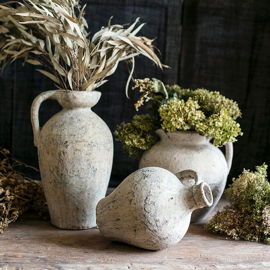 Cement Pot Pompeii Style Handmade Art Amphora Vase Pot