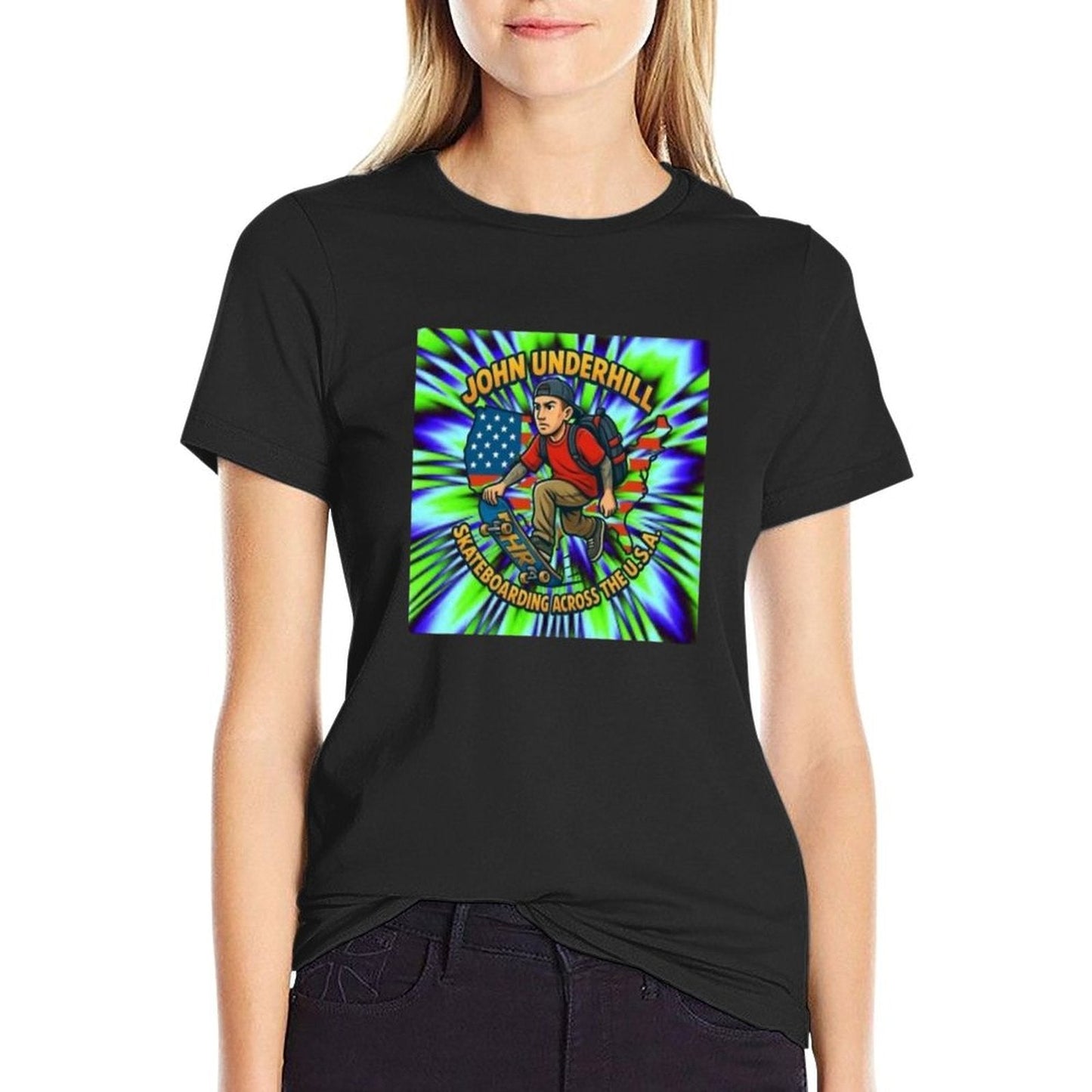 Skateboarding Across America  Tagless Design T-Shirt