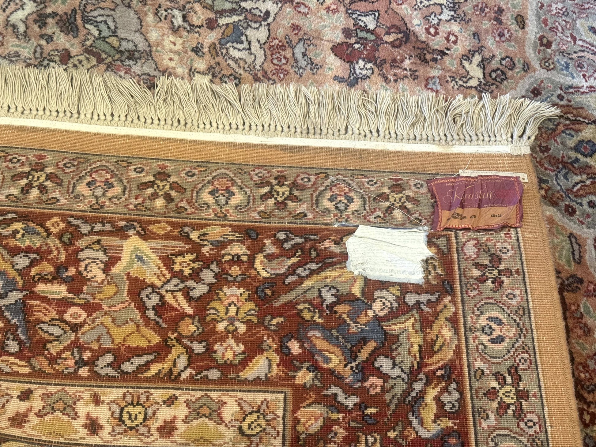 Karastan Rug 8.8 x 12 Persian Hunting Rug #723, Wool Area Rug