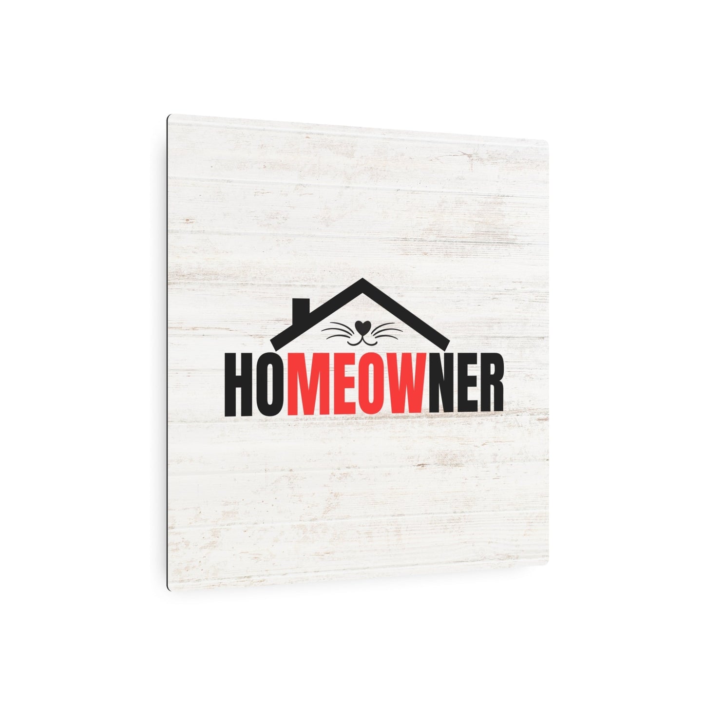 Charming Metal Art Sign for Cat Lovers - "HoMEOWner" Wall Decor