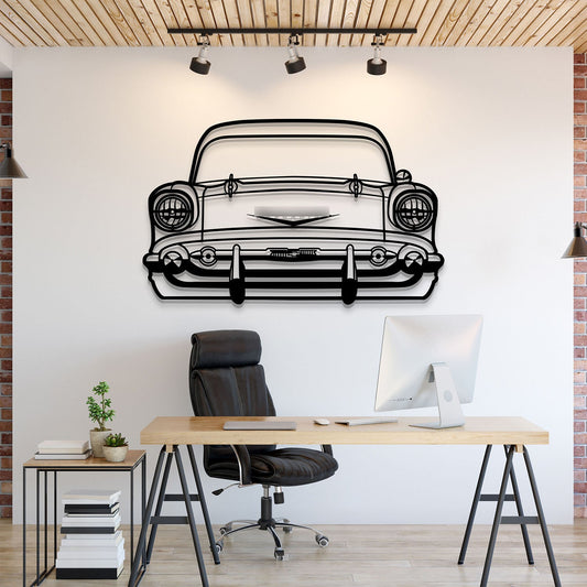 1957 Bel Air Front View Metal Car Wall Art - MT1330