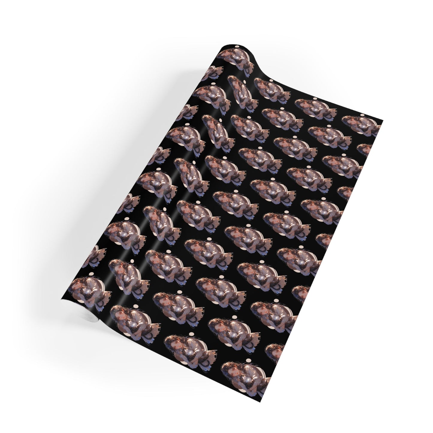 Chic Black Anime Cat Lady Wrapping Paper Roll