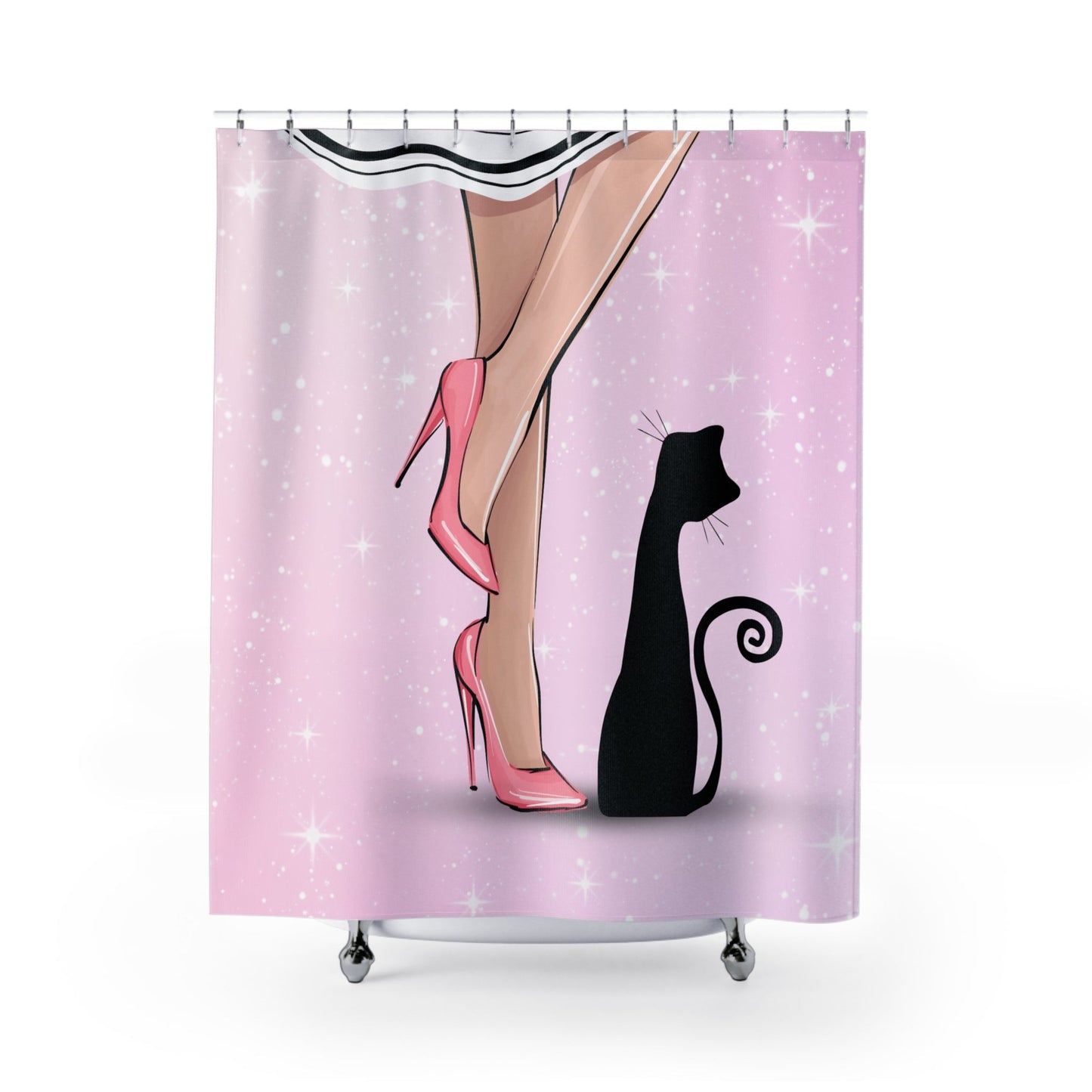 Chic Cat Lady Legs Shower Curtain