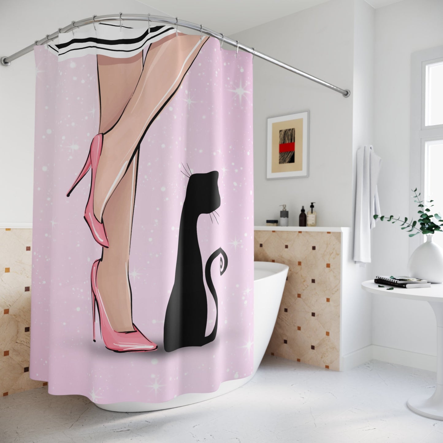 Chic Cat Lady Legs Shower Curtain