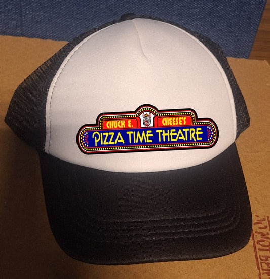 Adjustable Trucker Baseball Hat Featuring Chuck E Cheese Pizza Time Theatre Design