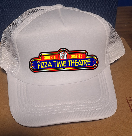 Adjustable Trucker Baseball Hat Featuring Chuck E Cheese Pizza Time Theatre Design