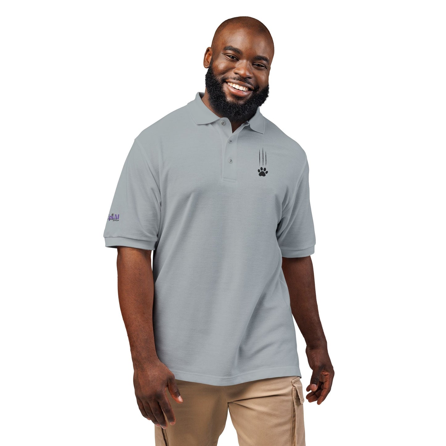 Classic Cat Clawed Embroidered Unisex Polo Shirt