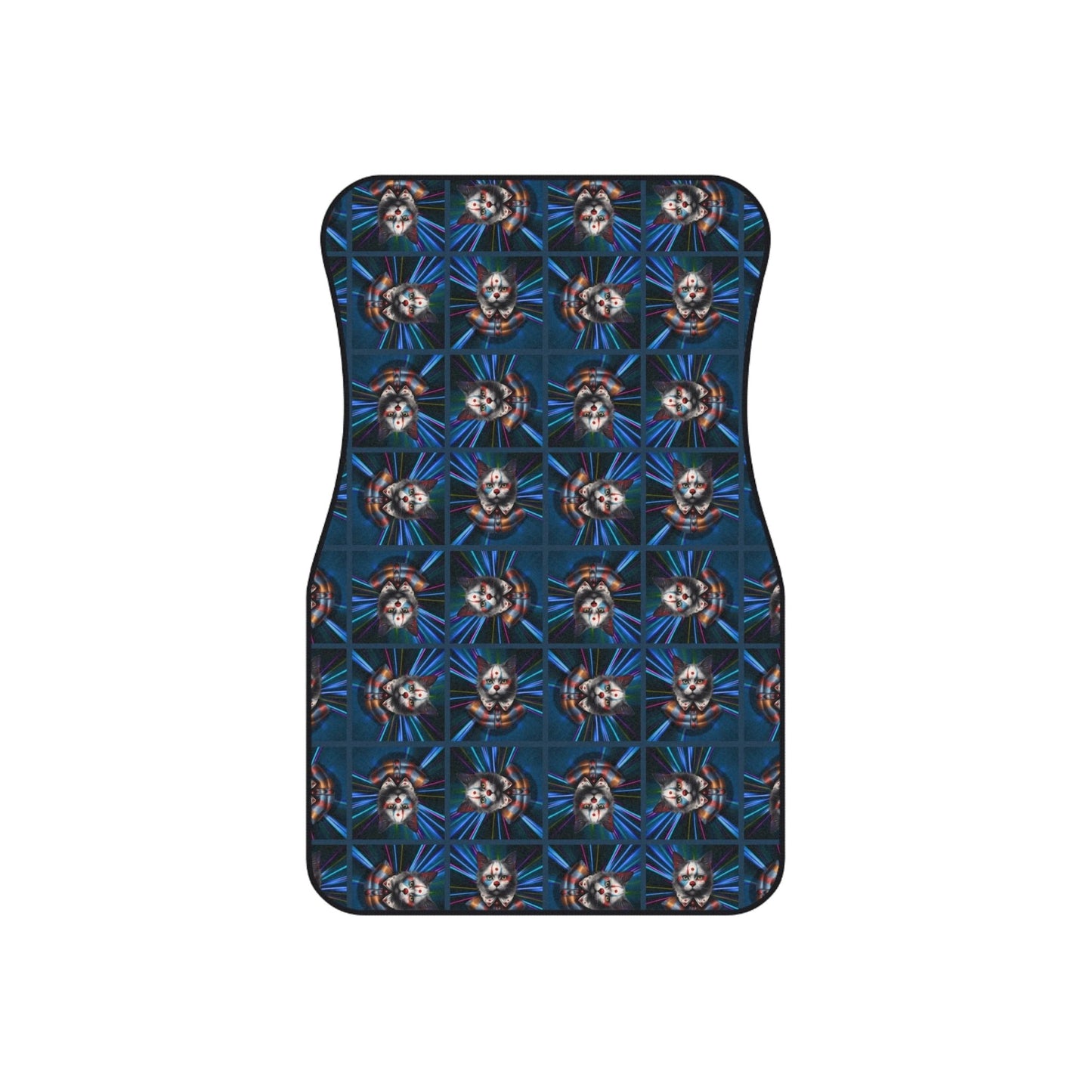 Clown Cat Design Car Mats - Set of 4 Heavy-Duty Floor Protectors