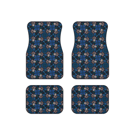 Clown Cat Design Car Mats - Set of 4 Heavy-Duty Floor Protectors
