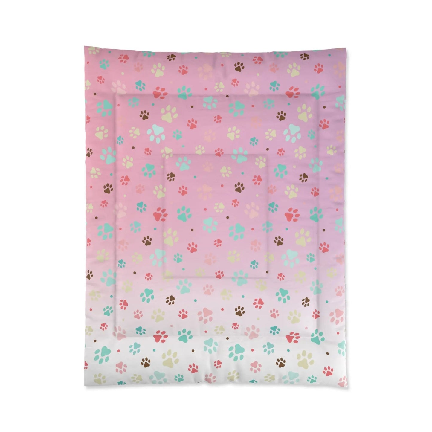 Colorful Paw Print Comforter - Cozy Pet Lover Bedding