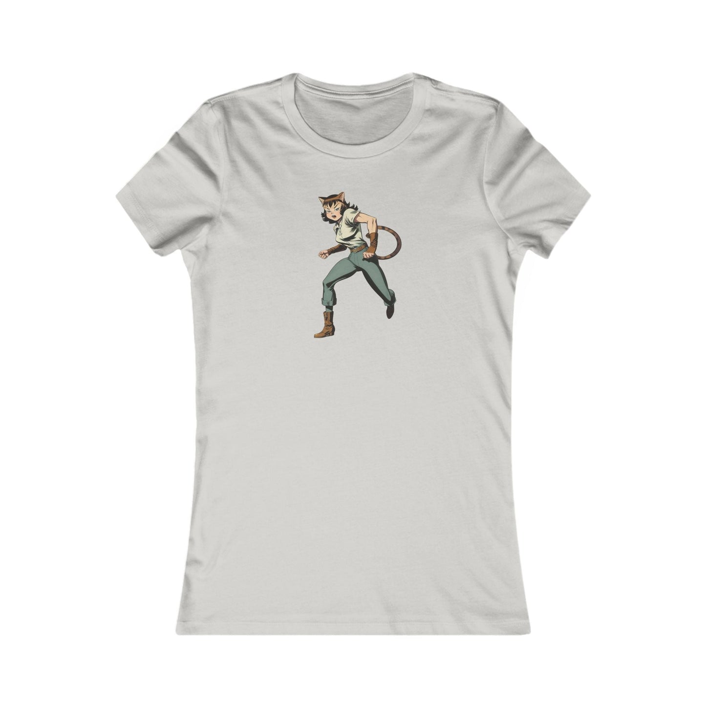Comic Cat Lady Women's Favorite Tee - Trendy Graphic Tee