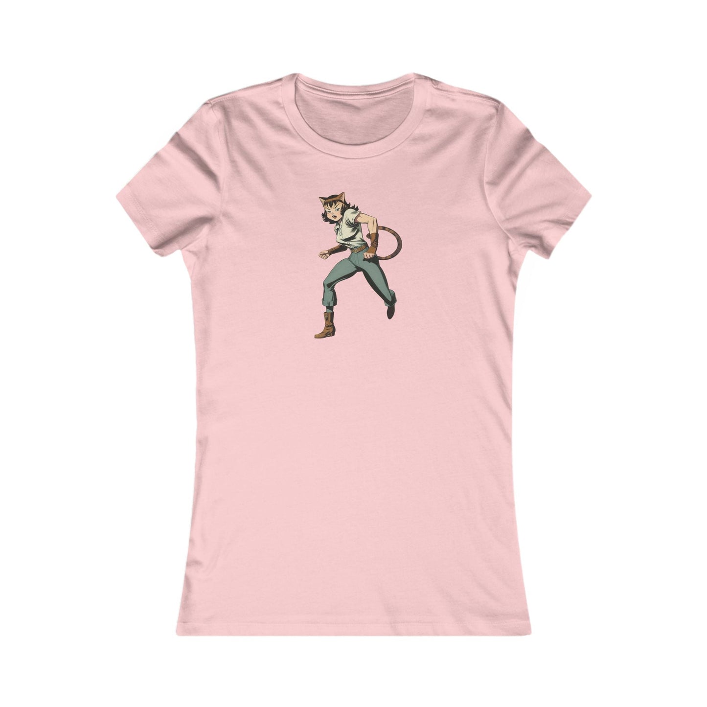 Comic Cat Lady Women's Favorite Tee - Trendy Graphic Tee