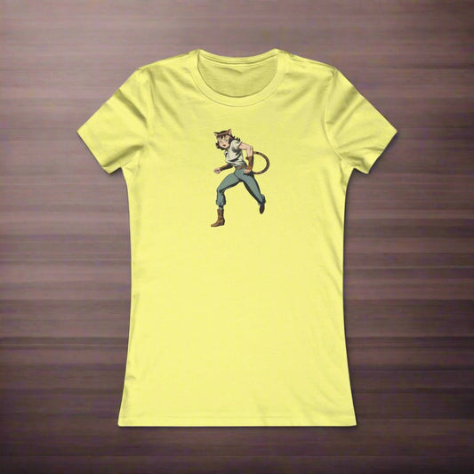 Comic Cat Lady Women's Favorite Tee - Trendy Graphic Tee
