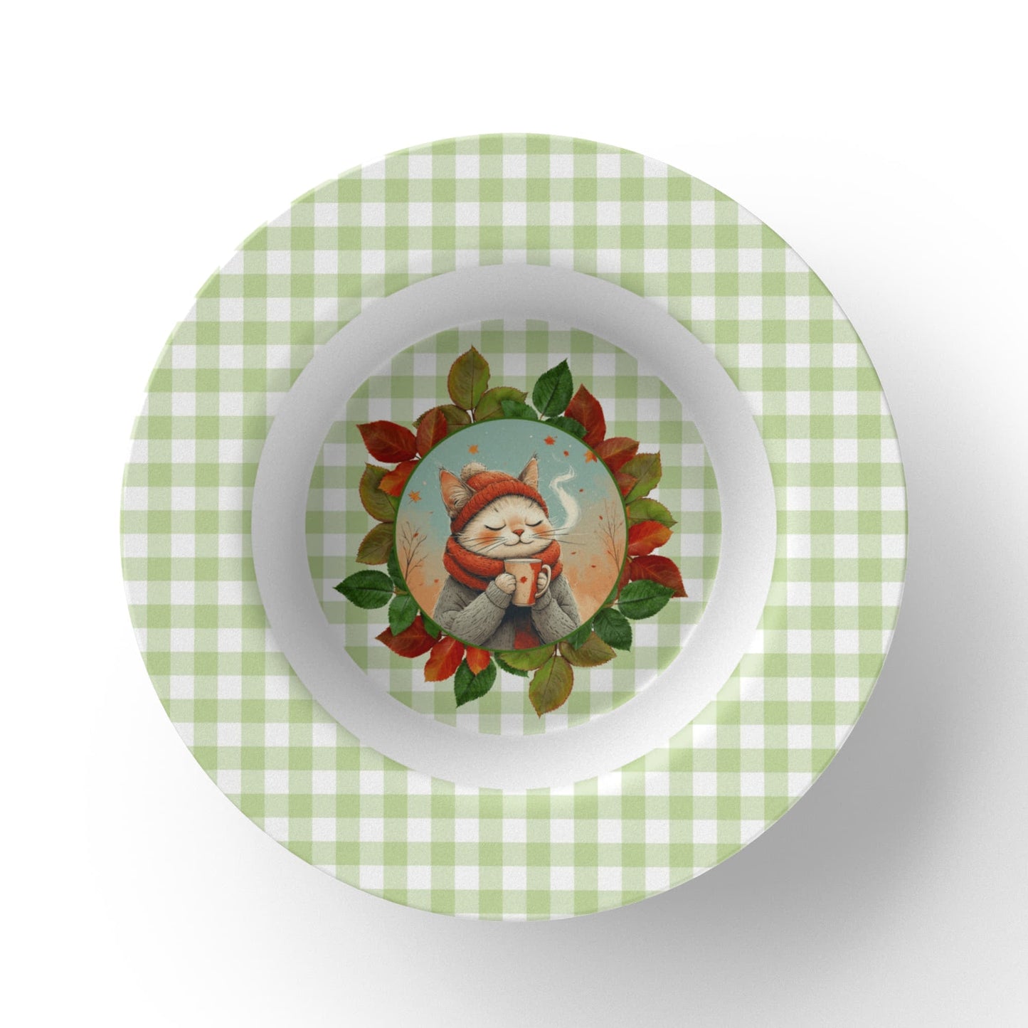 Country Autumn Kitty Collectible Bowl
