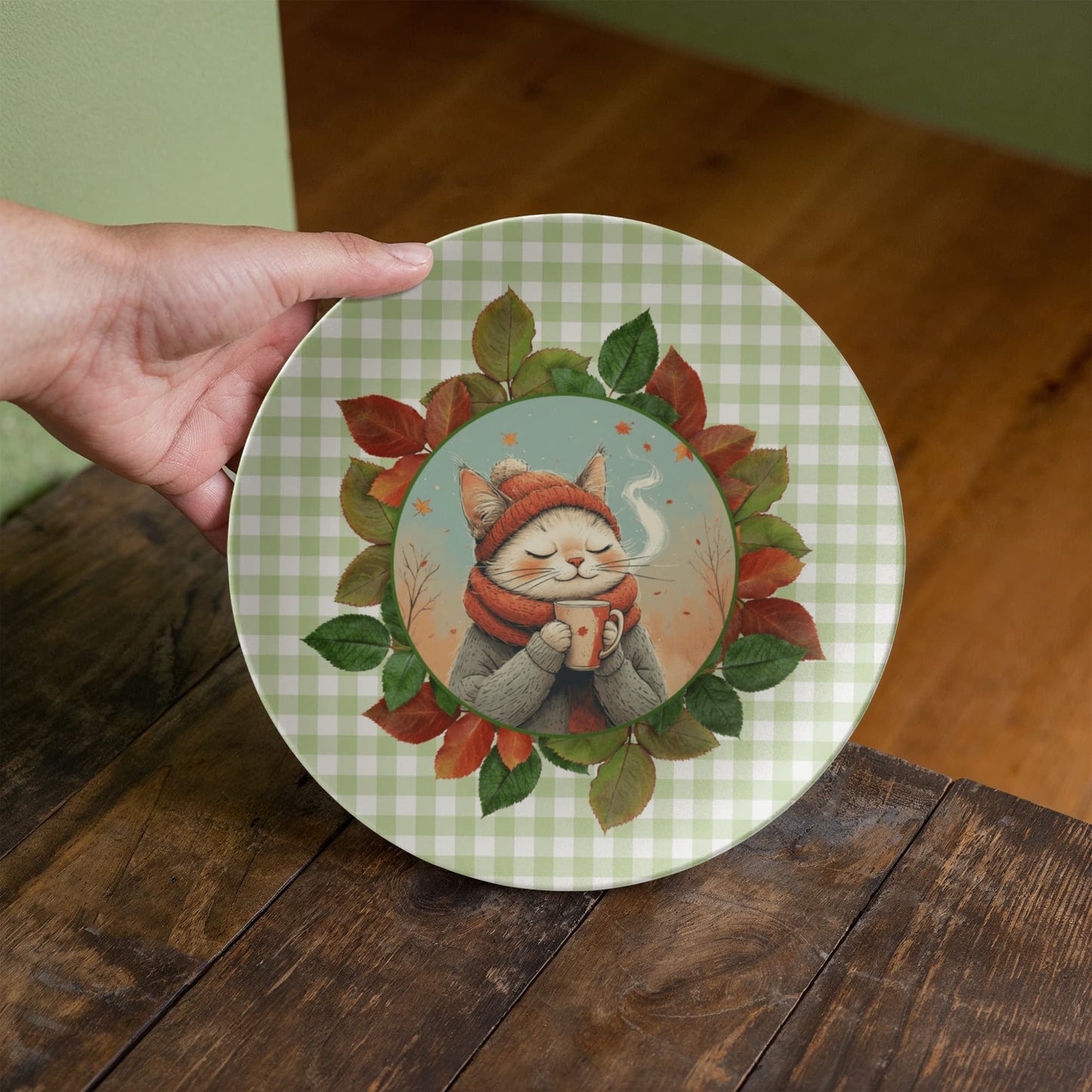 Country Autumn Kitty Collectible Plate