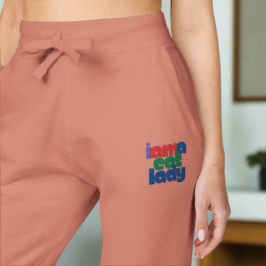 Cozy Embroidered Unisex Fleece Sweatpants for Relaxation