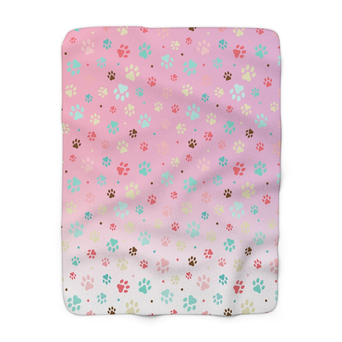 Cozy Paw Print Sherpa Fleece Blanket | Perfect for Pet Lovers