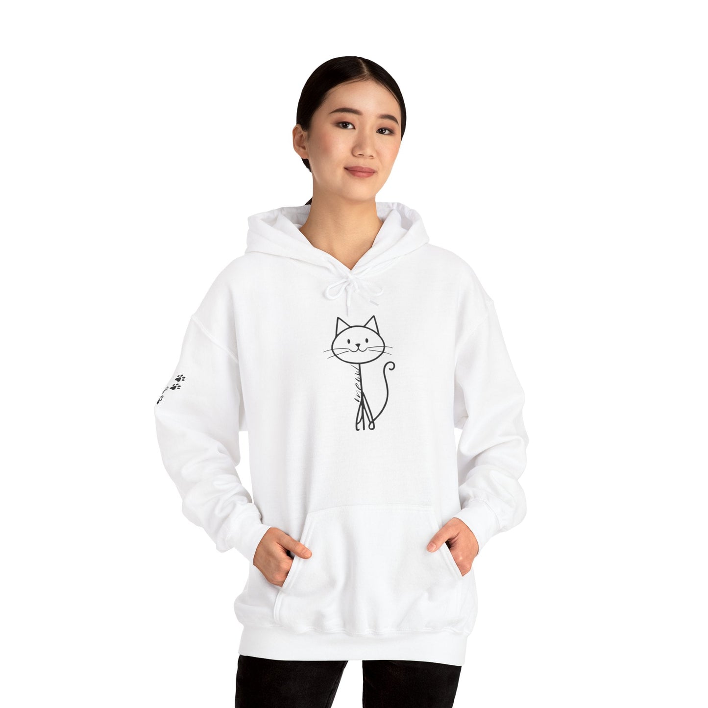 Cozy Stick Cat Lover Hoodie