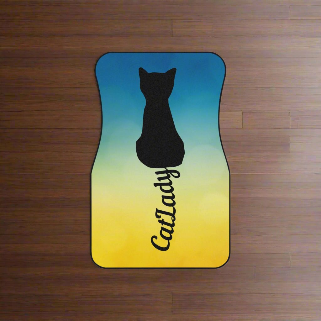Cursive Tail Cat Lady Car Mats
