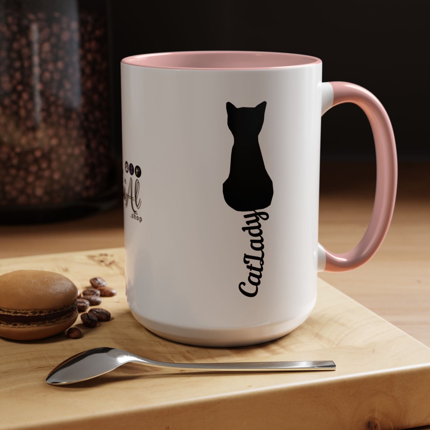 Cursive Tail Cat Lady Coffee Mug