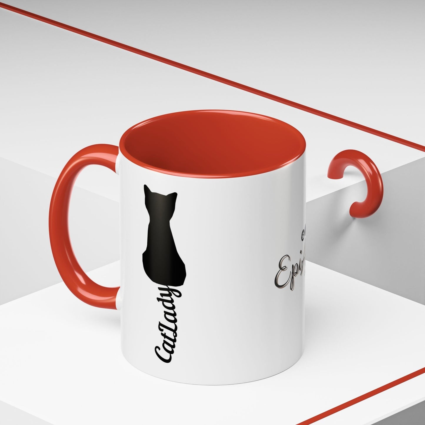 Cursive Tail Cat Lady Coffee Mug