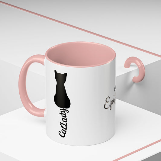 Cursive Tail Cat Lady Coffee Mug