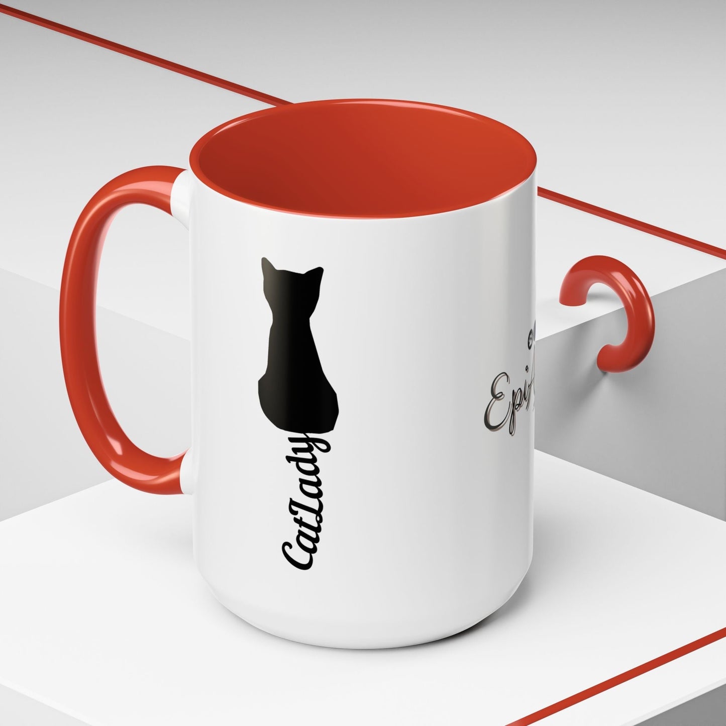 Cursive Tail Cat Lady Coffee Mug