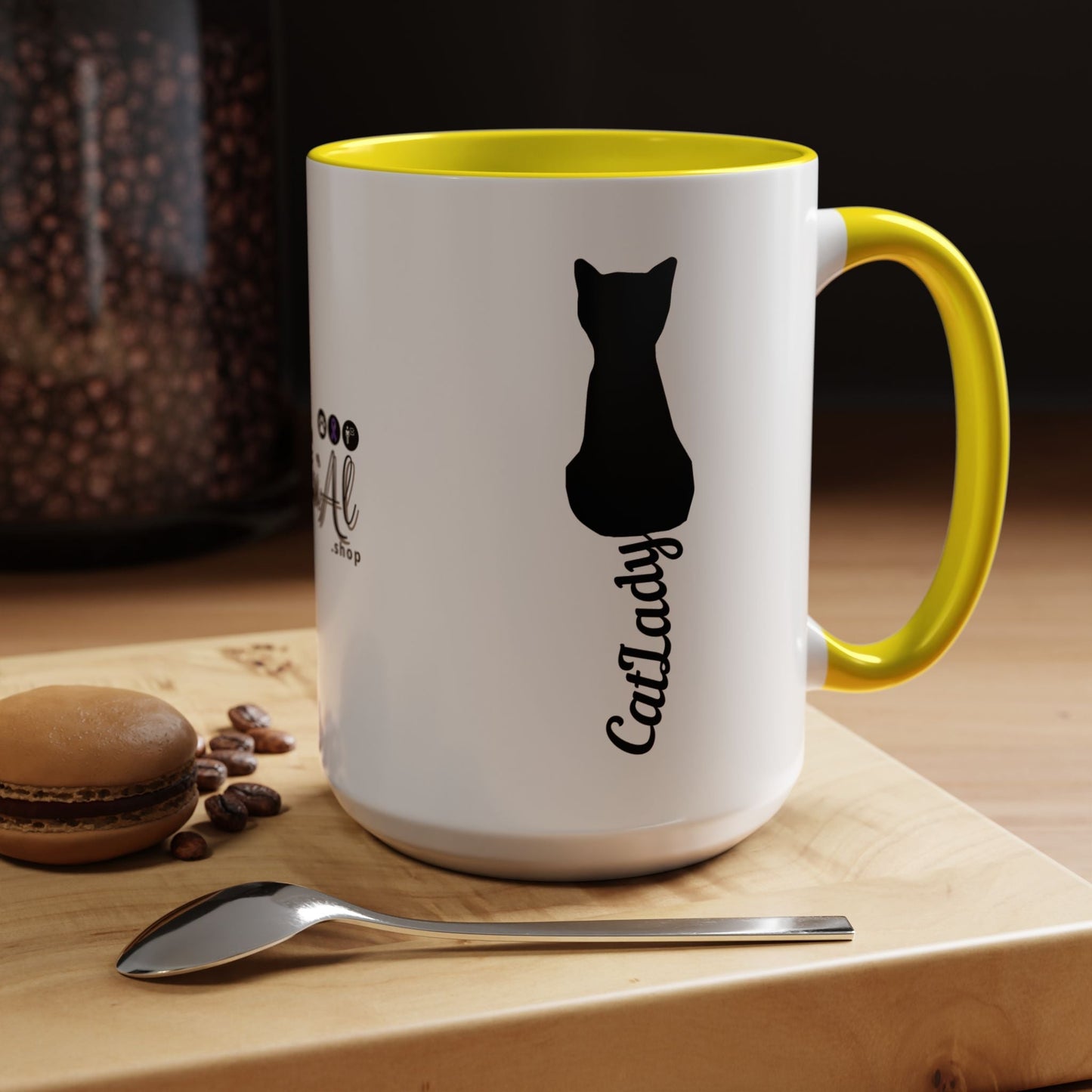 Cursive Tail Cat Lady Coffee Mug