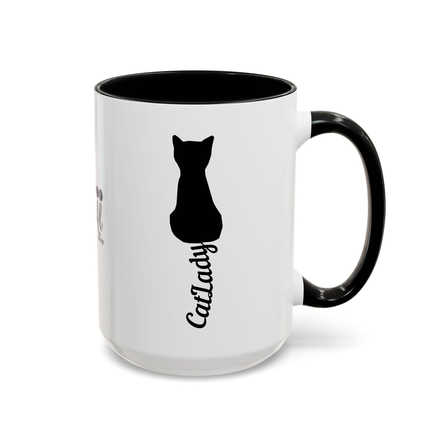 Cursive Tail Cat Lady Coffee Mug