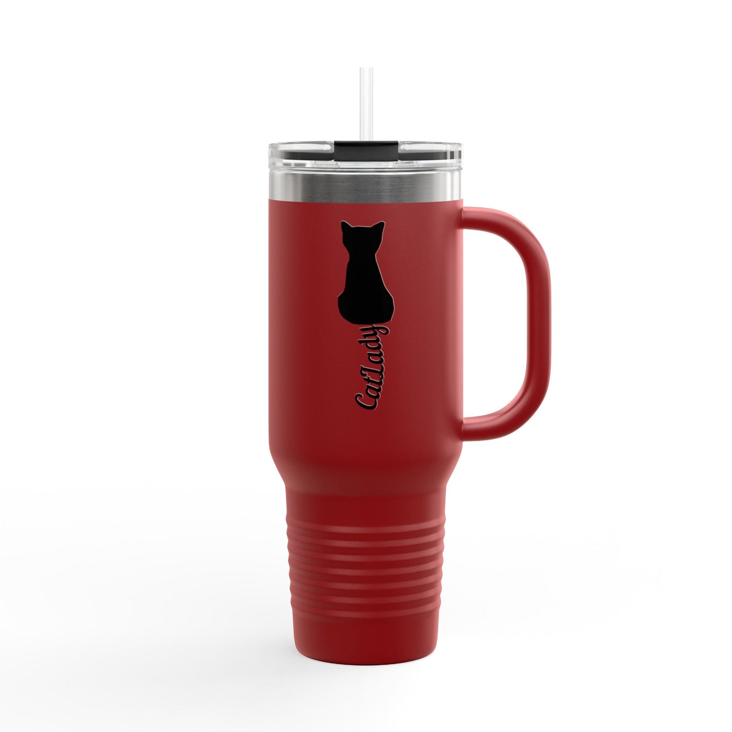 Cursive Tail Cat Lady Travel Mug