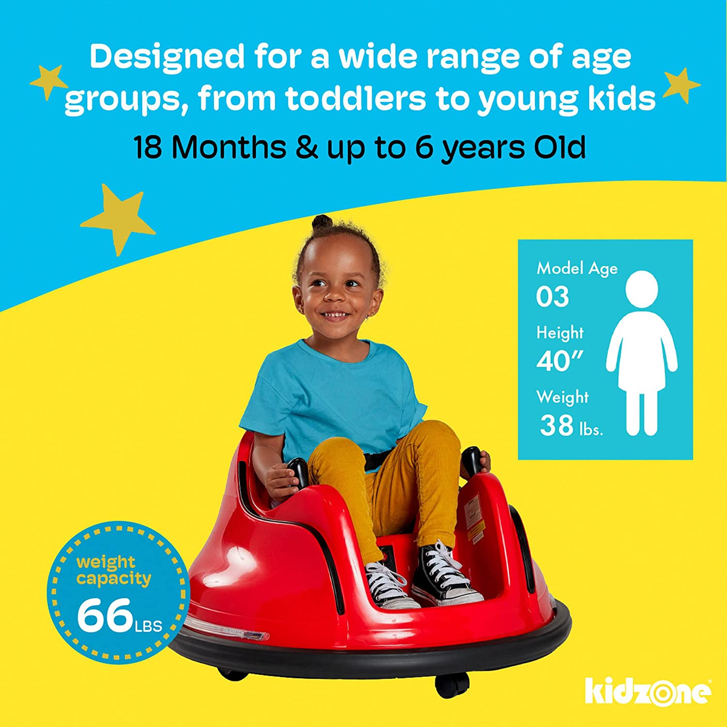 Customizable 6V Electric Bumper Car for Kids & Toddlers 1.5-5 Years Old with DIY Sticker Kit