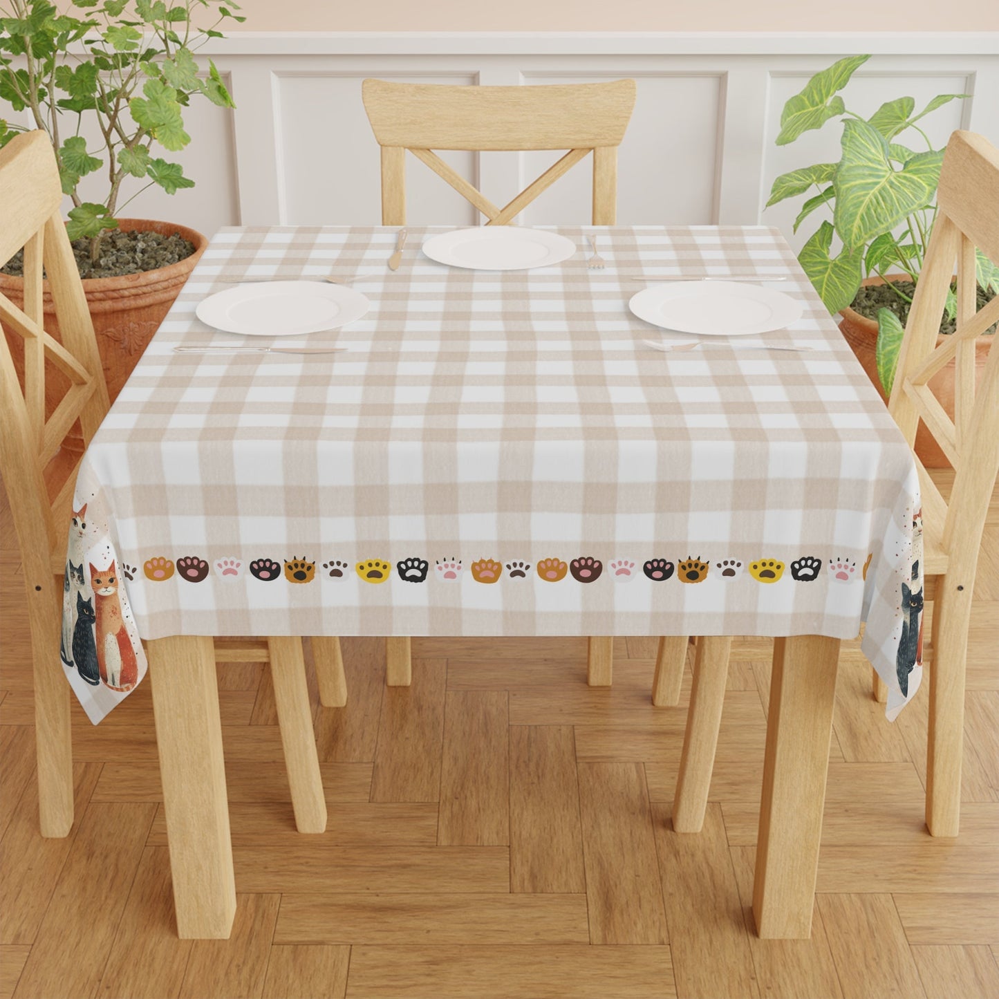 Cute Cat Family Tablecloth