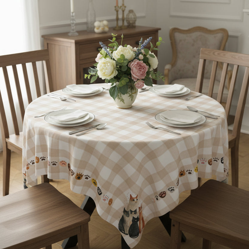 Cute Cat Family Tablecloth