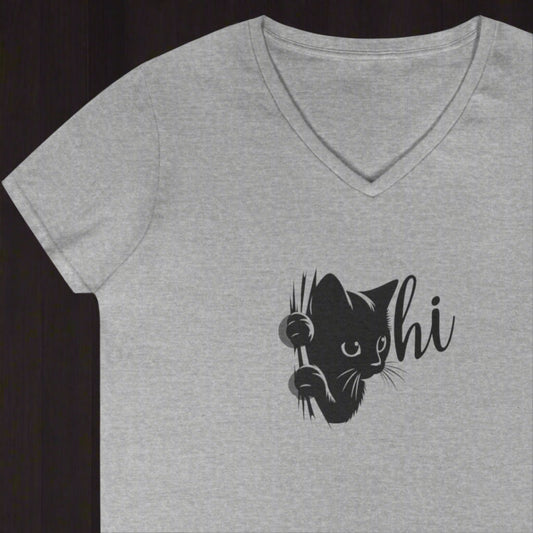 Cute Cat Ladies V-Neck T-Shirt - Casual Tee for Cat Lovers