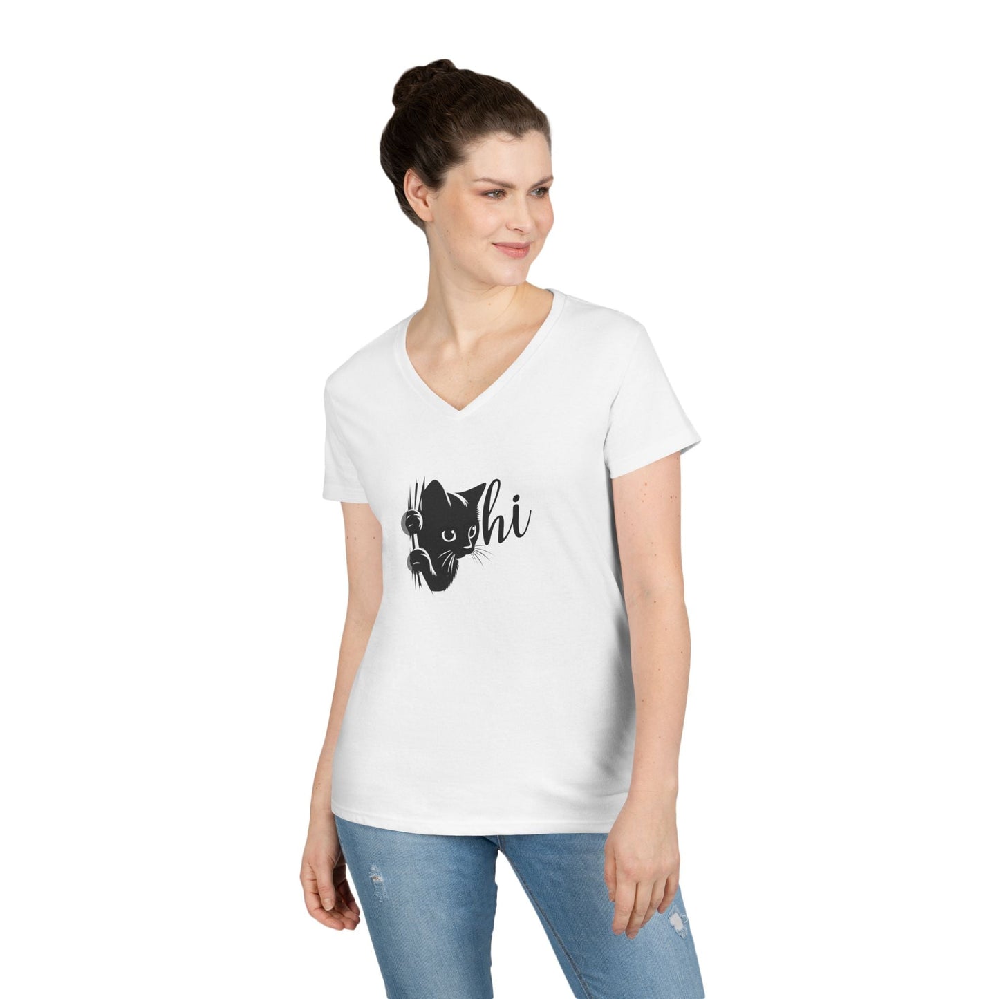Cute Cat Ladies V-Neck T-Shirt - Casual Tee for Cat Lovers