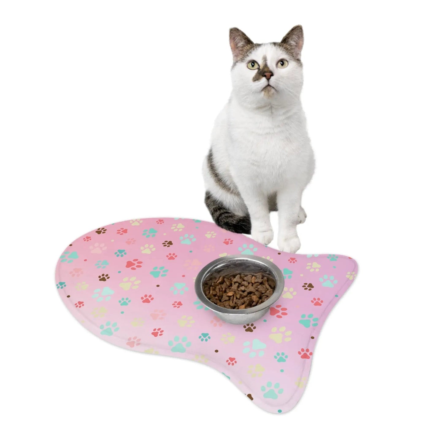 Cute Paw Print Pet Feeding Mat - Non-Slip Bowls Holder