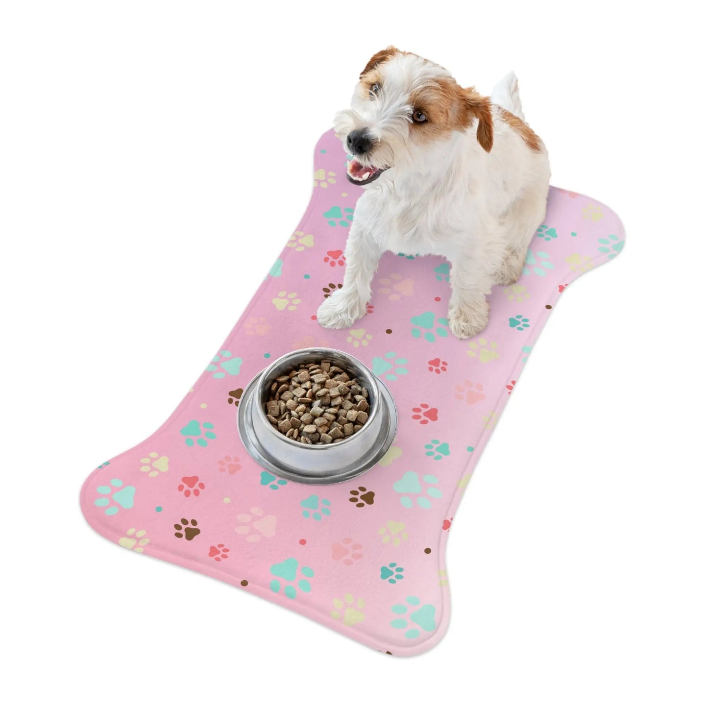 Cute Paw Print Pet Feeding Mat - Non-Slip Bowls Holder