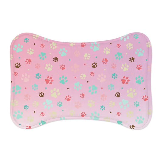 Cute Paw Print Pet Feeding Mat - Non-Slip Bowls Holder
