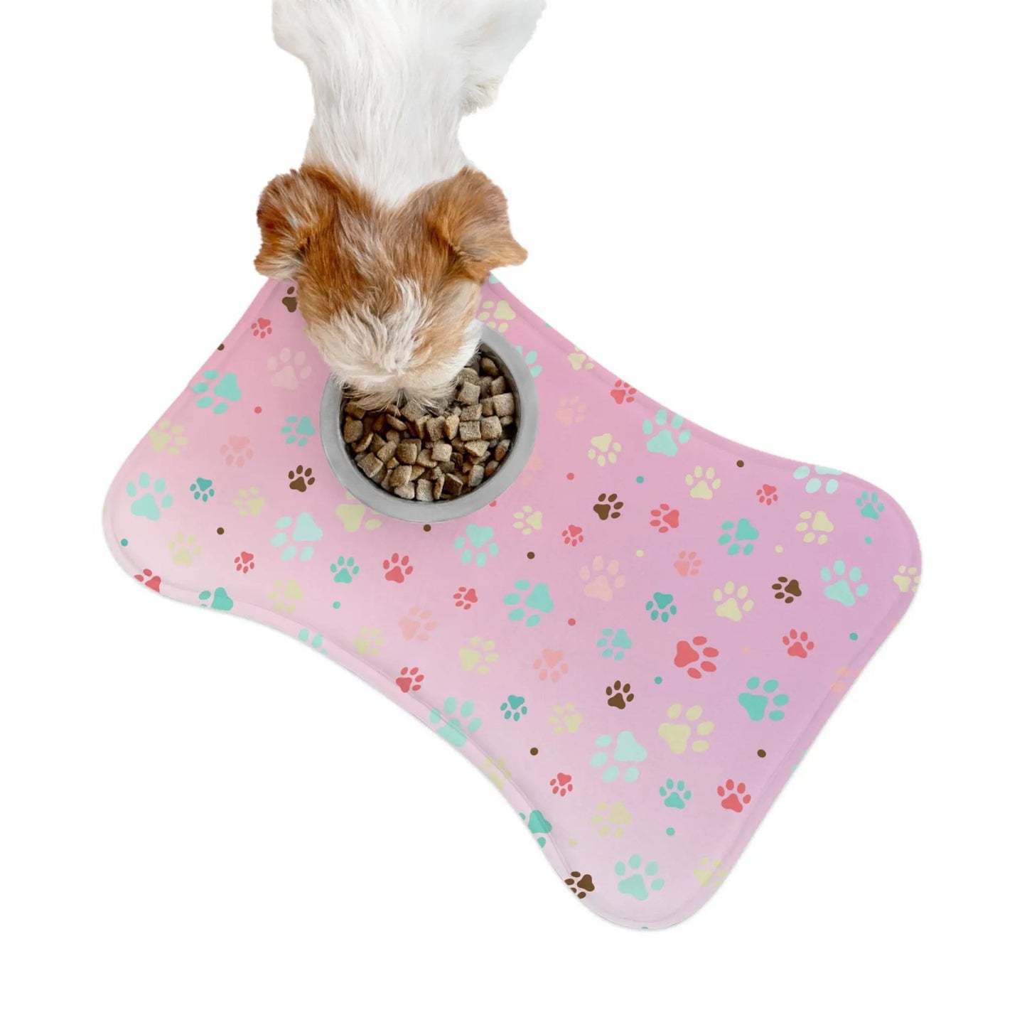 Cute Paw Print Pet Feeding Mat - Non-Slip Bowls Holder